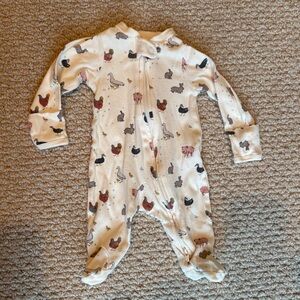Organic Cotton Sleeper Pajamas Farm Animals Size Newborn By Little Planet